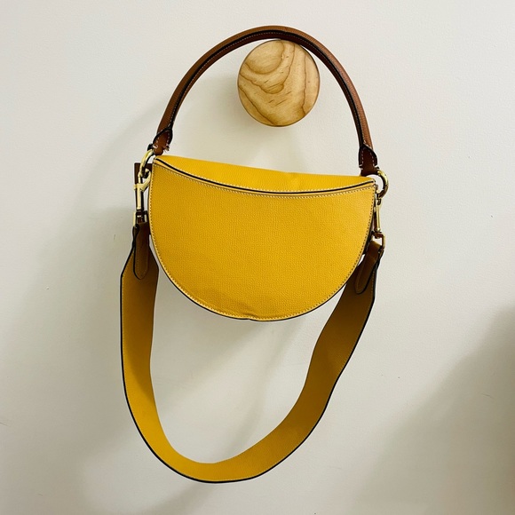 Yuzefi Multicolor Dip Shoulder Bag - Mustard / Cinnamon - Picture 5 of 11